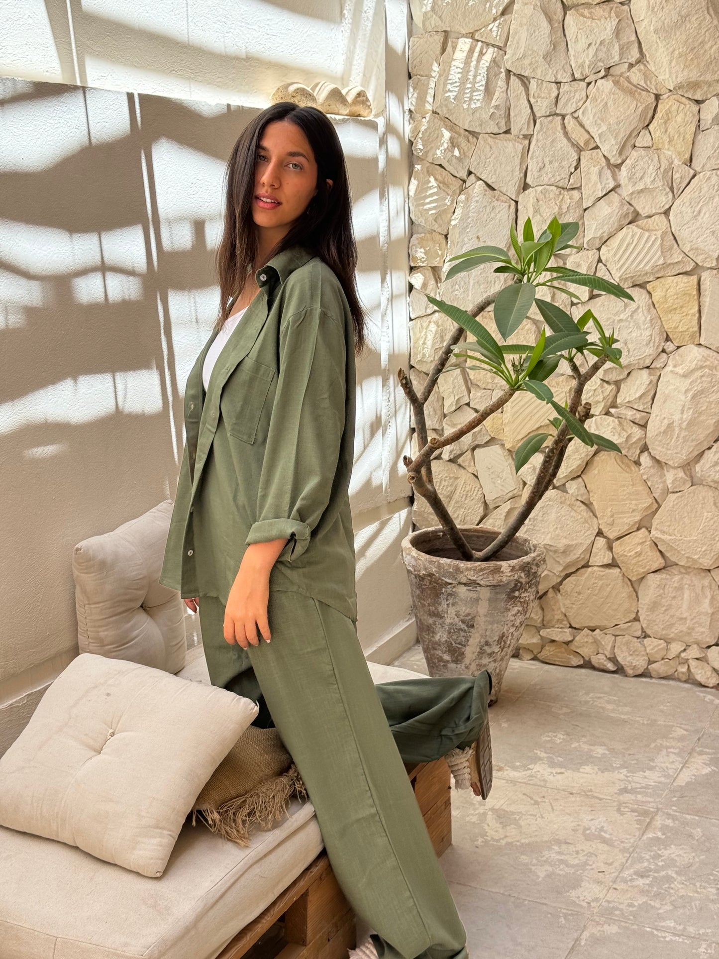 Linen Set Olive