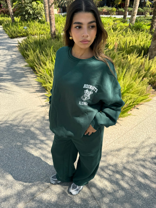 Hogwarts Oversized Crewneck Green