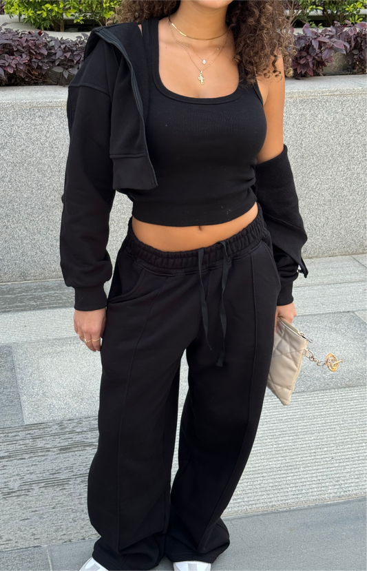 Wide Leg Sweatpants Black