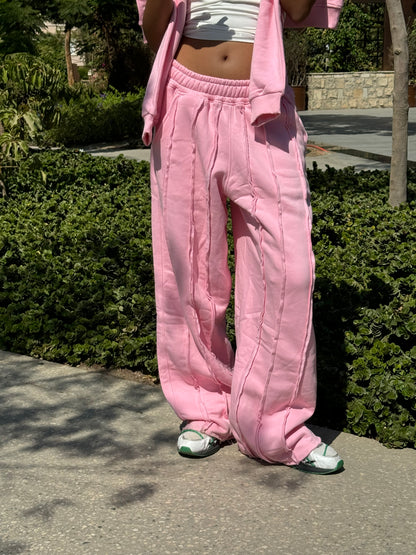 Outline Stitch Sweatpants Pink