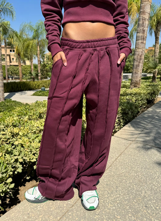 Outline Stitch Sweatpants Burgundy