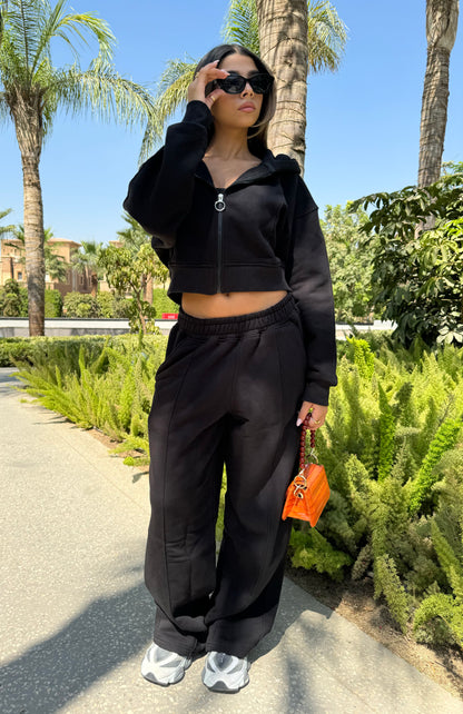 Wide Leg Sweatpants Black