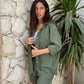 Shorts Linen Set Olive