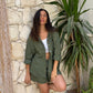 Shorts Linen Set Olive