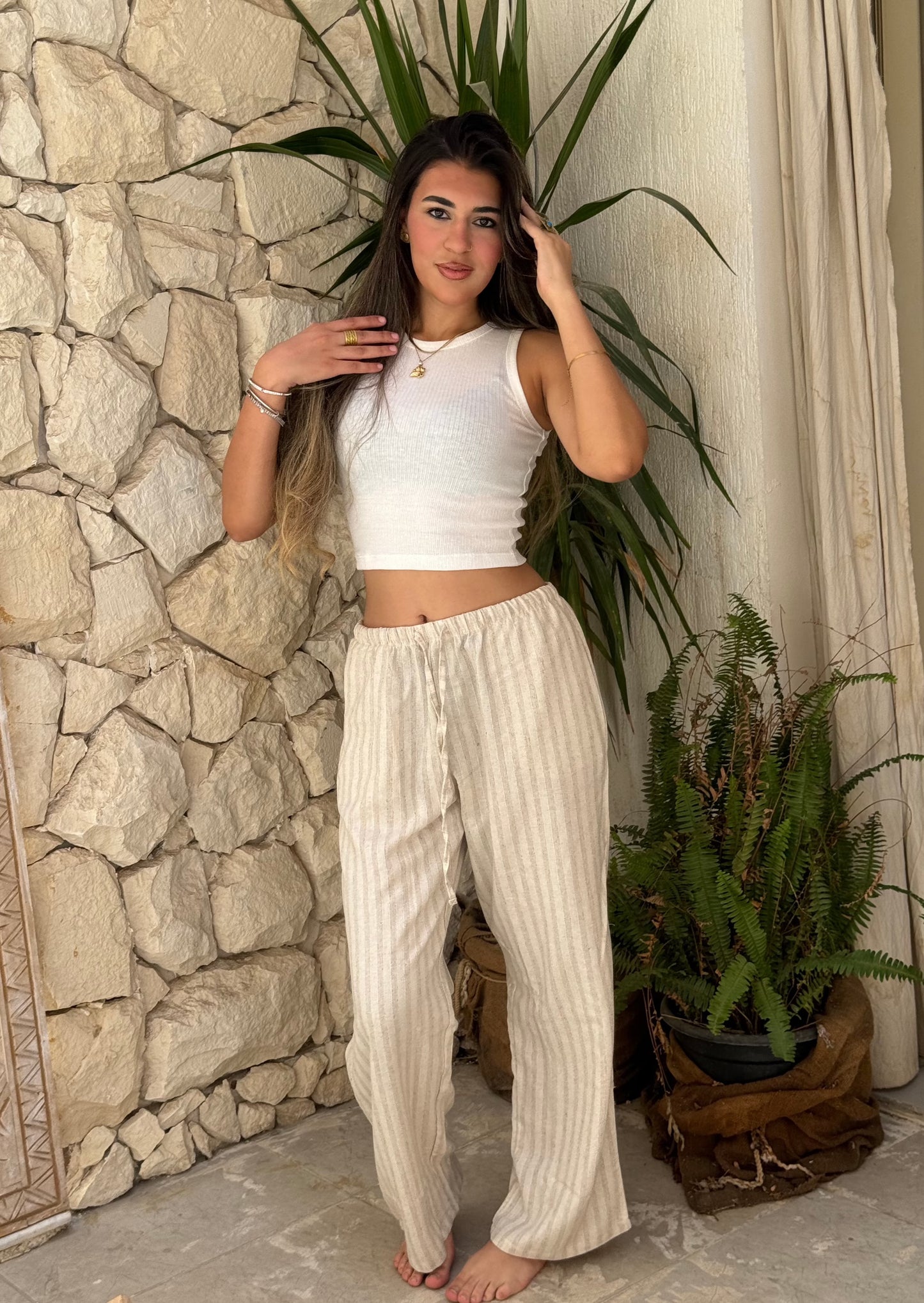 Striped Linen Pants