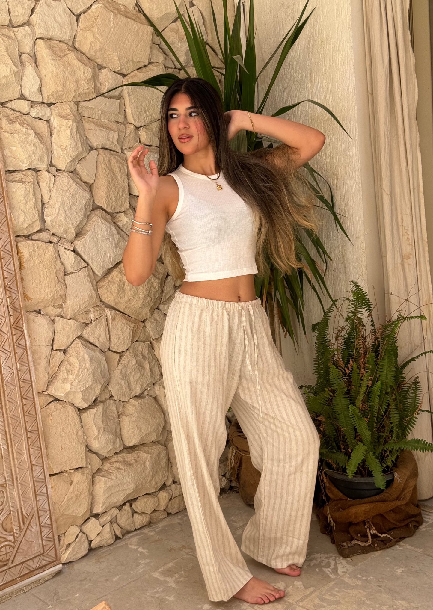 Striped Linen Pants