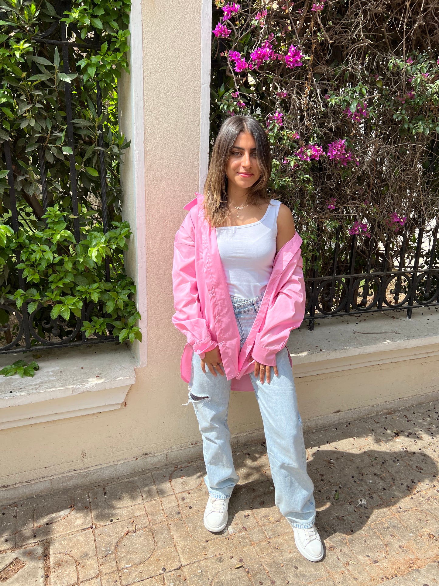 Light Pink Over Sized Poplin Shirt