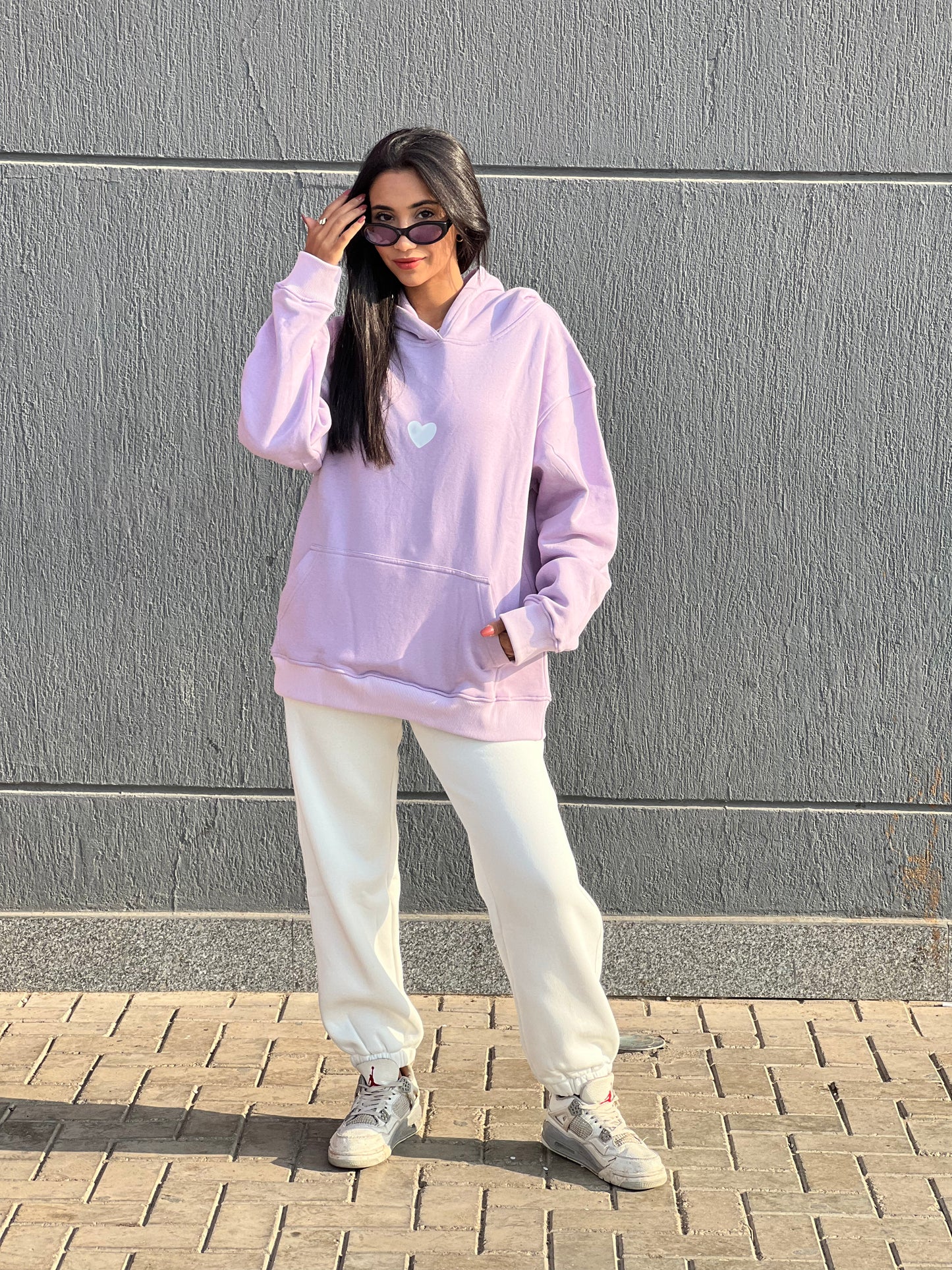 Printed Lavender Oversized Hoodie - Self Love Club