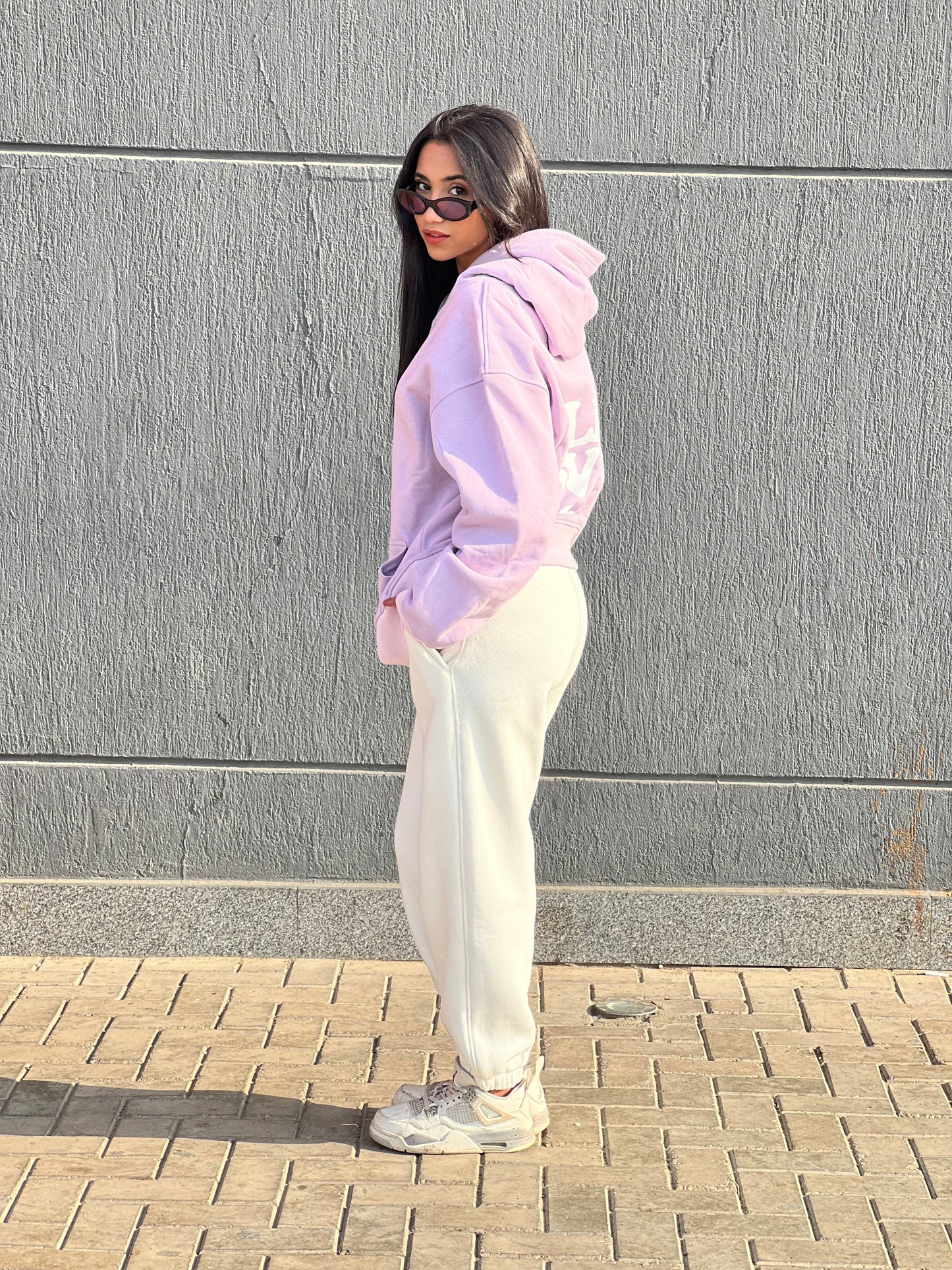 Printed Lavender Oversized Hoodie - Self Love Club