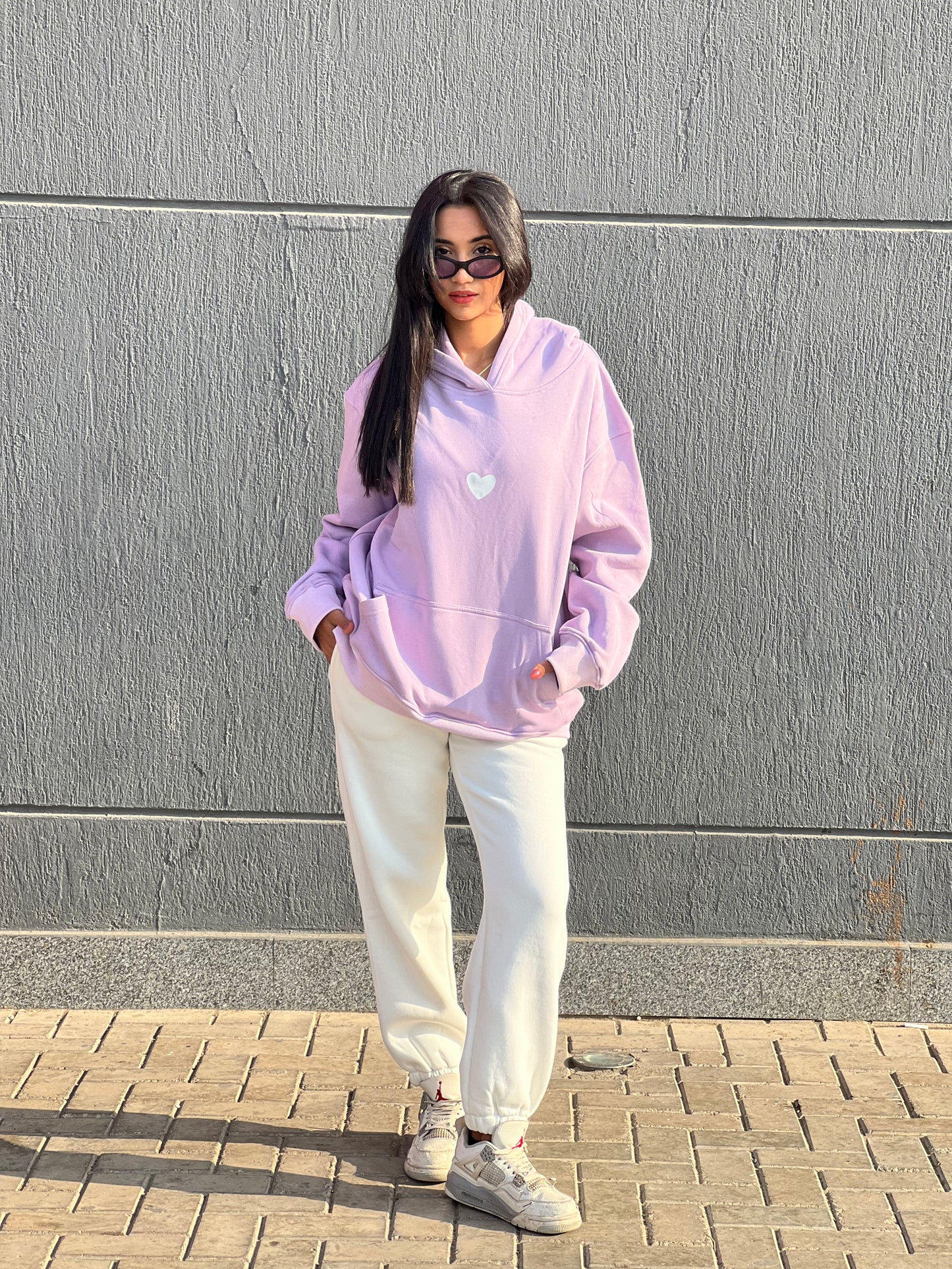 Printed Lavender Oversized Hoodie - Self Love Club