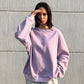 Printed Lavender Oversized Crewneck - Happy