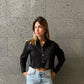 Cropped Poplin Shirt Black