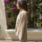 Wide Linen Shirt Beige