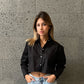 Cropped Poplin Shirt Black